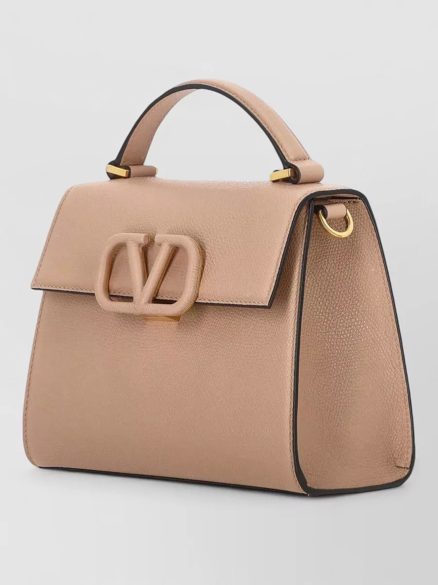 Valentino Leather Top Handle Shoulder Bag