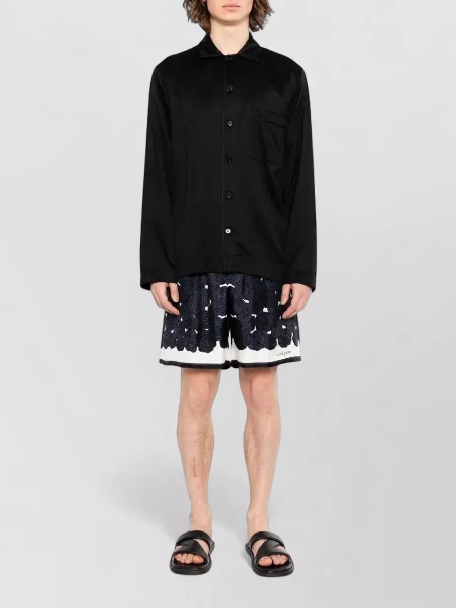 Givenchy Silk Floral-Print Elastic-Waist Swim Shorts
