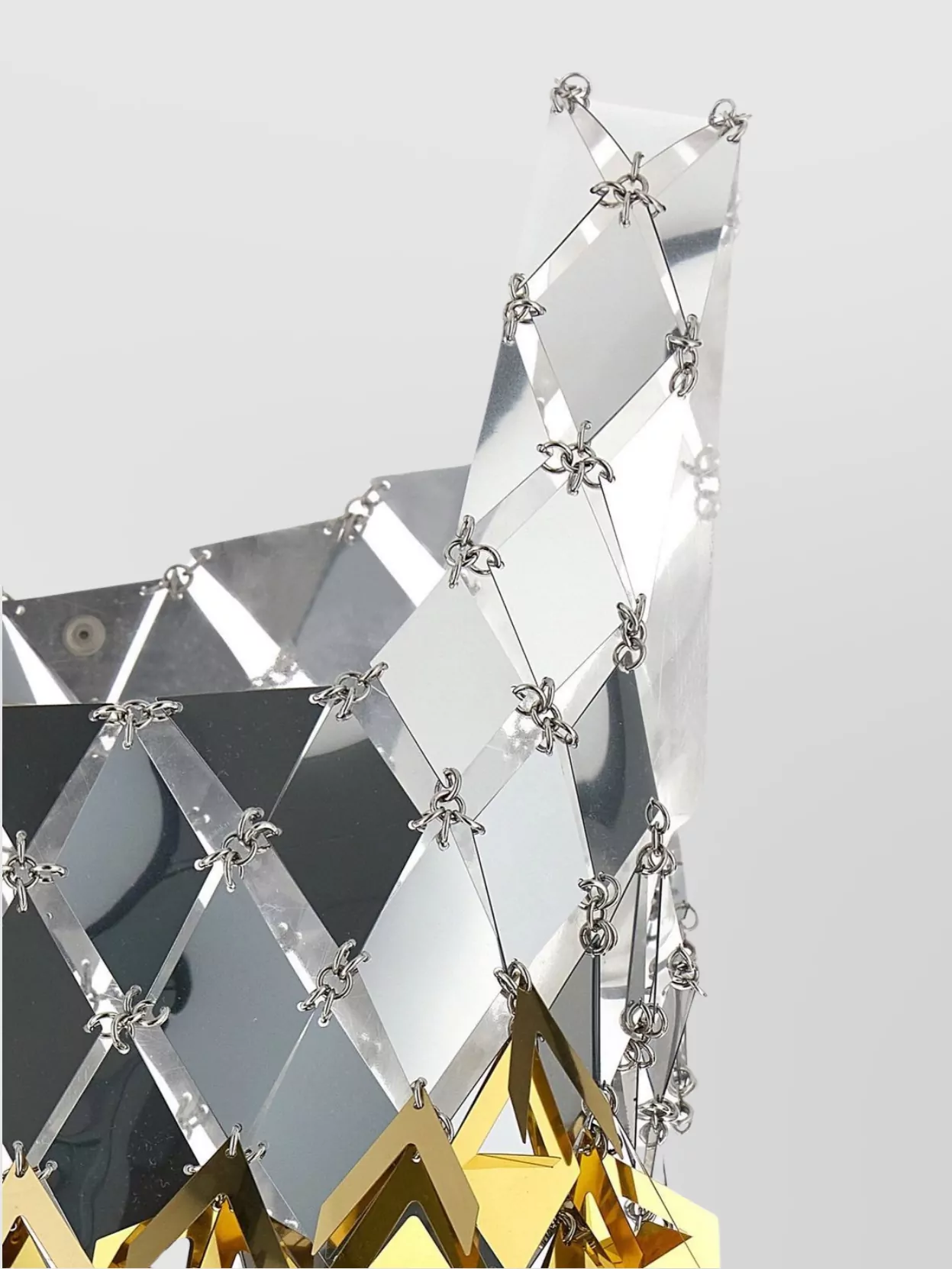 RABANNE METALLIC GEOMETRIC EMBELLISHED SLEEVELESS CROPPED TOP