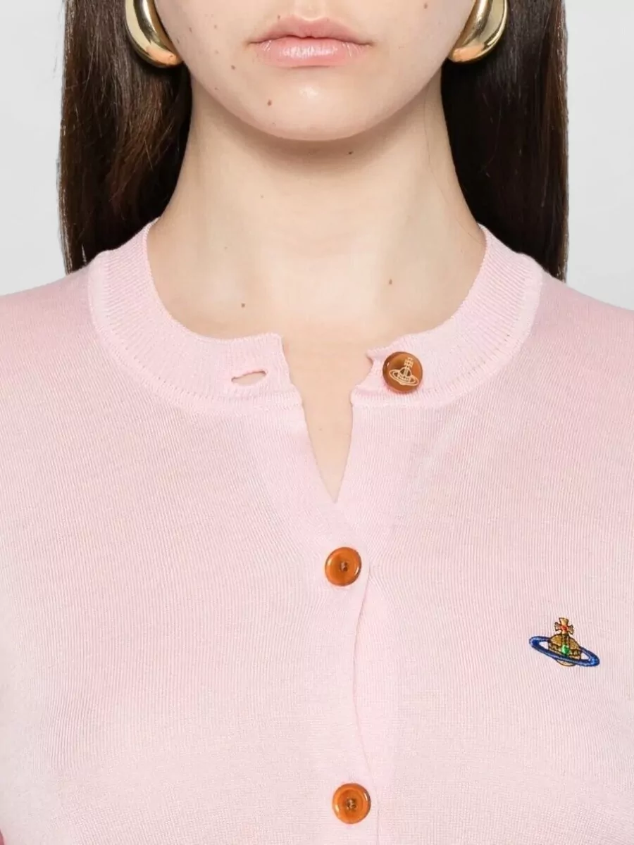 Vivienne Westwood Bea Cotton Cropped Cardigan Long Sleeves