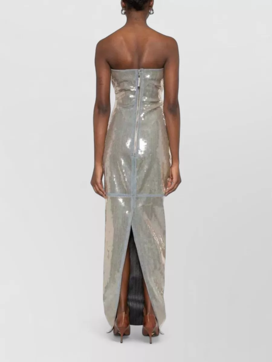 Rick Owens Denim Strapless Maxi Dress