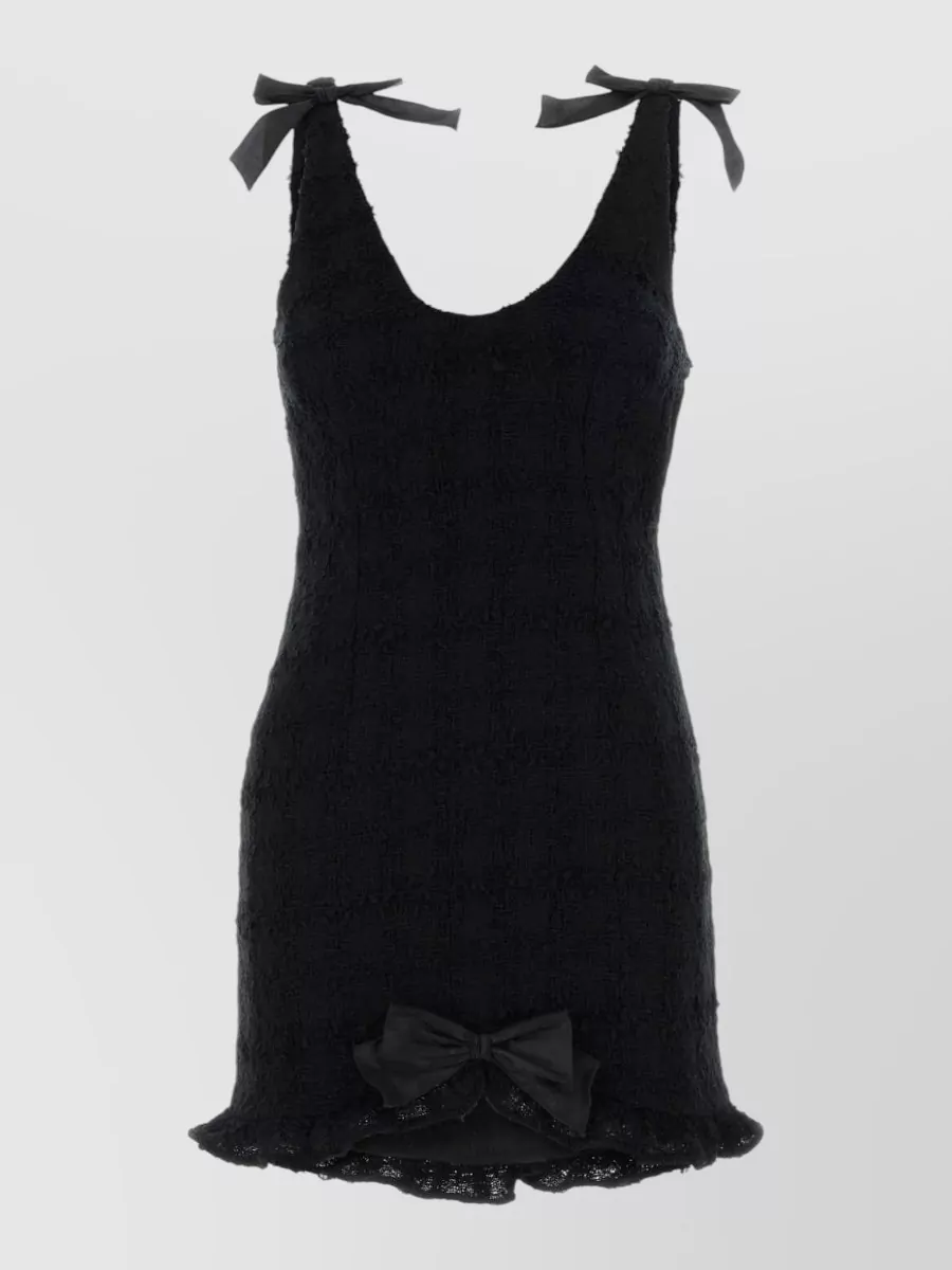 Alessandra Rich checked bouclé tweed sleeveless mini dress