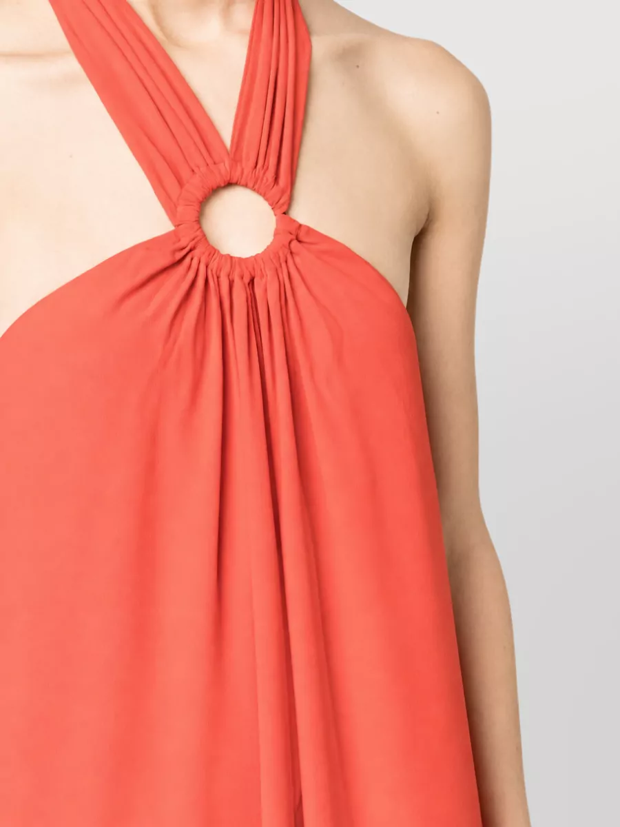 Erika Cavallini silk-blend pleated halterneck maxi dress