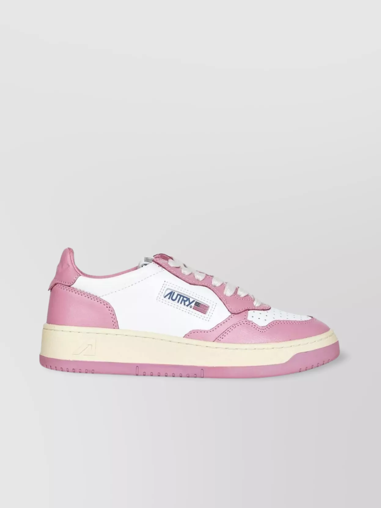 Autry Low-top Sneakers With Textured Panels And Chunky Sole In Pink