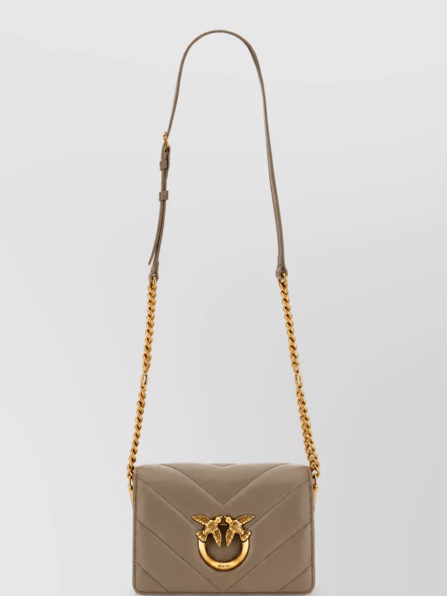Pinko Love Bag Click Mini Leather Shoulder Bag