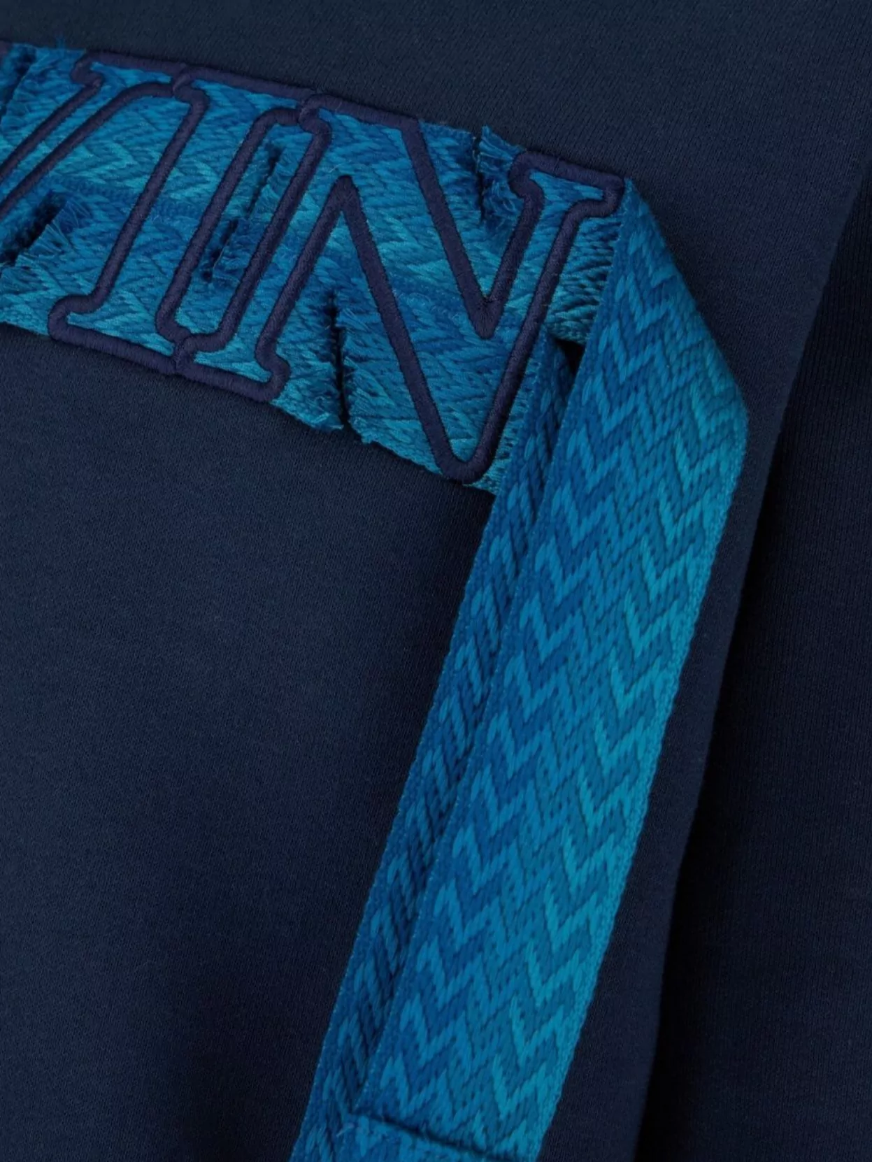 Lanvin Hooded Cotton Sweatshirt Detail Textured