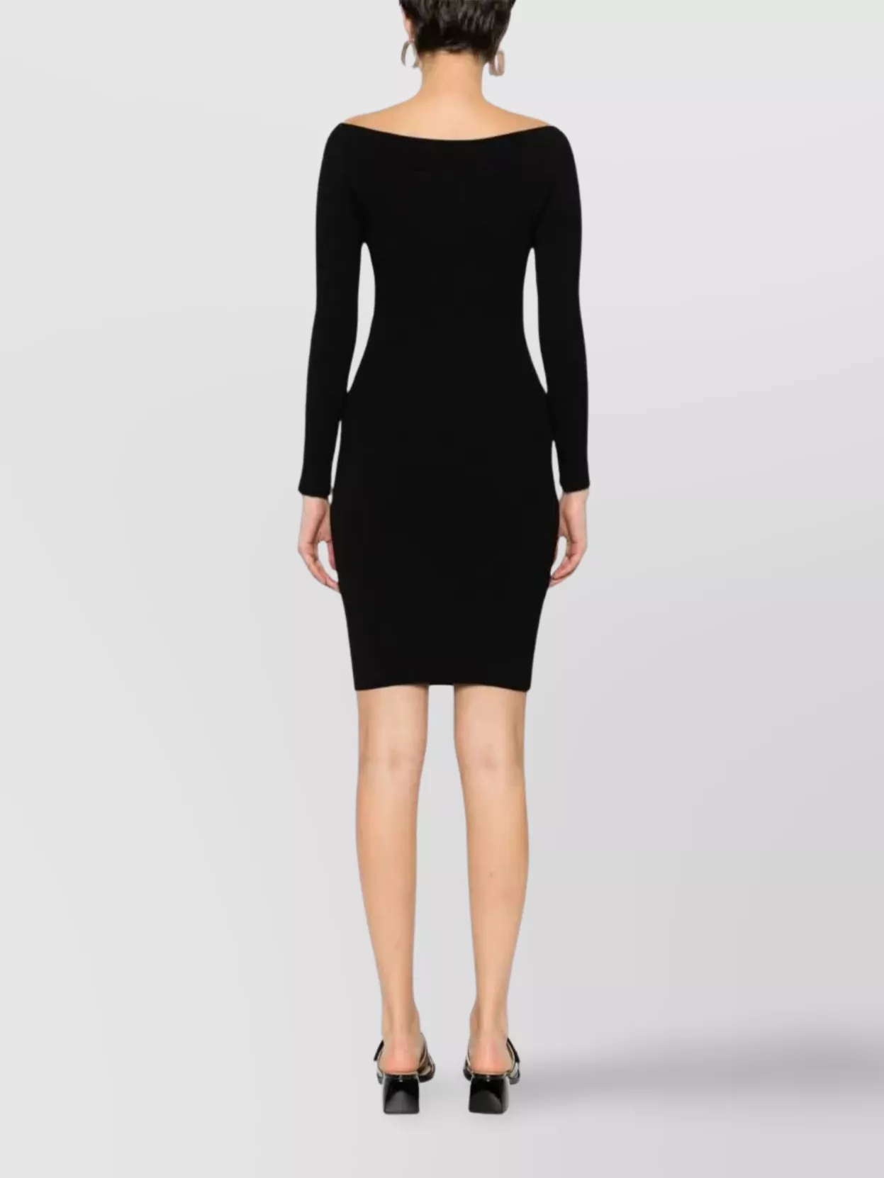 Alberta Ferretti Shoulder Ribbed Knee-Length Dress