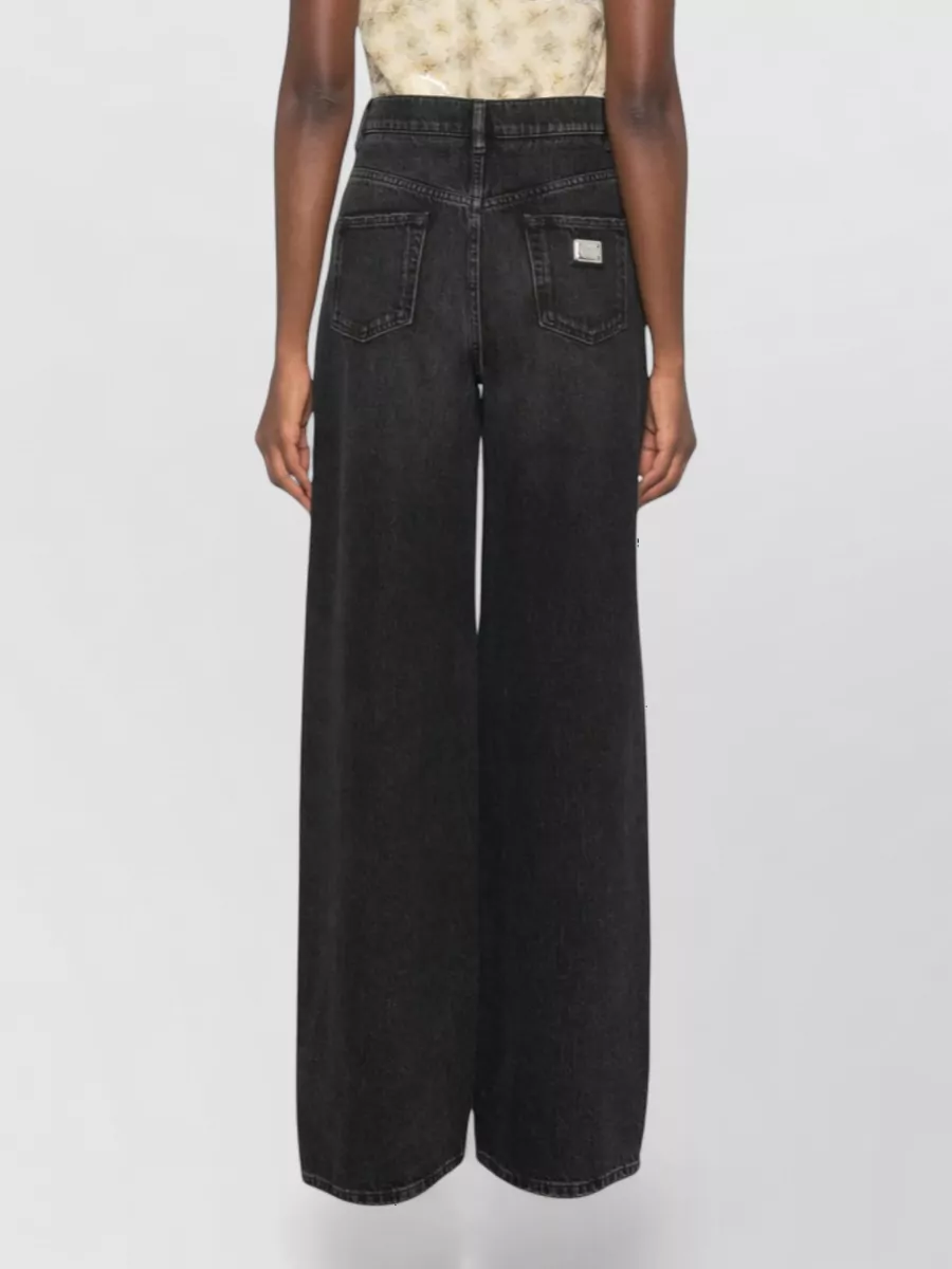 Dolce&Gabbana Logo-Plaque Wide-Leg Jeans