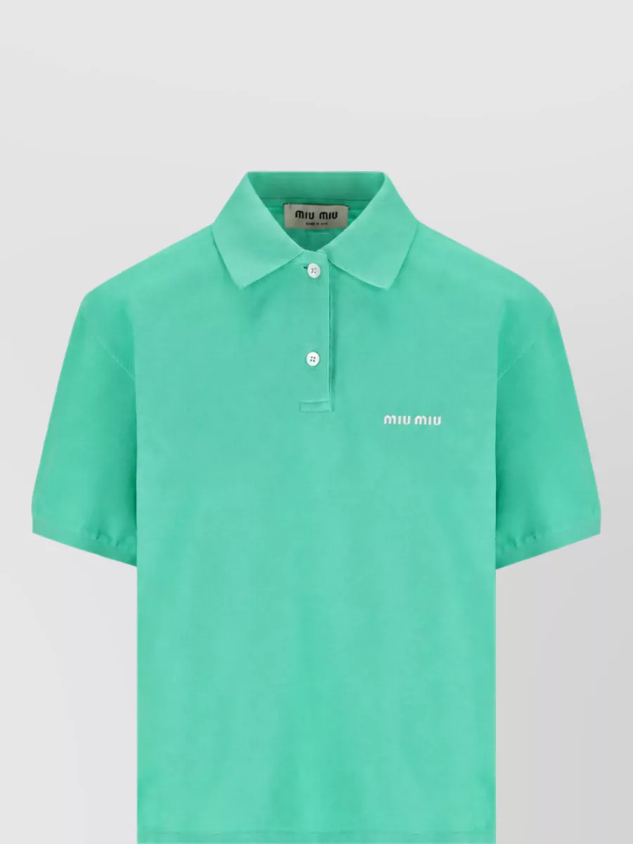 Miu Miu Cotton short-sleeve polo shirt