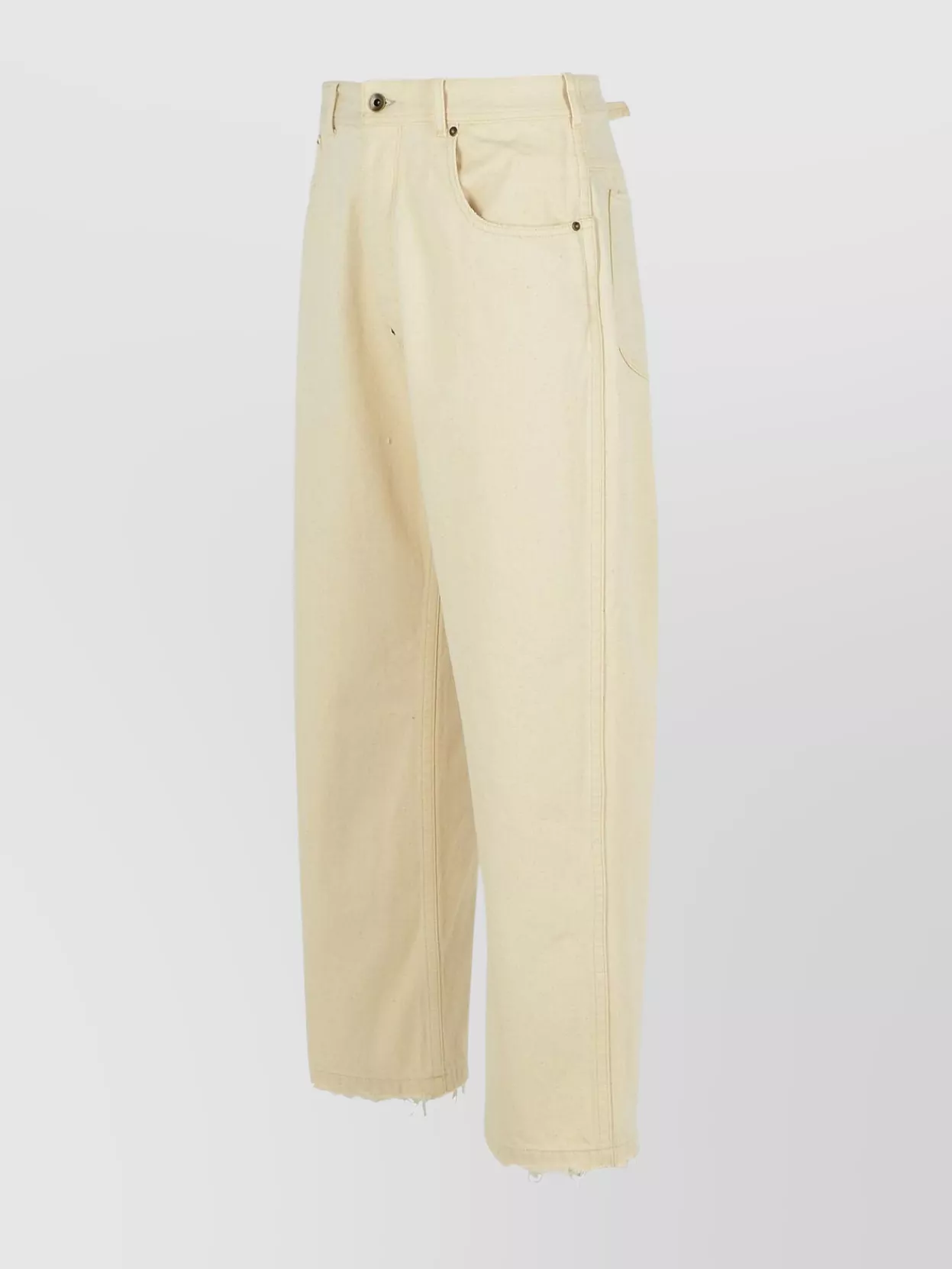 Maison Margiela High Waist Cropped Cotton Jeans
