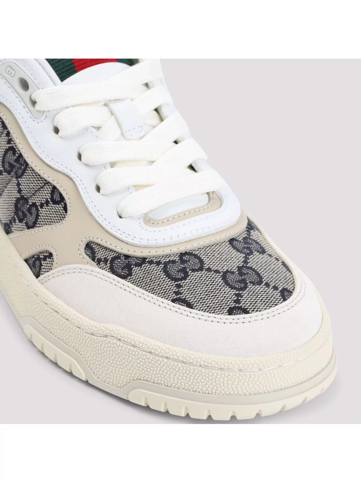 Gucci Re-web Trainer In Original Gg Canvas Women In White