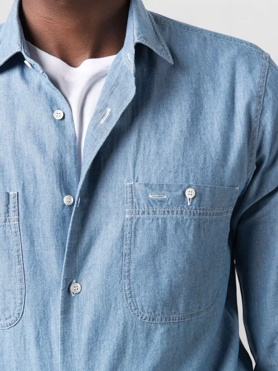 Aspesi Silk Nylon Shirt Button Down Collar Pockets