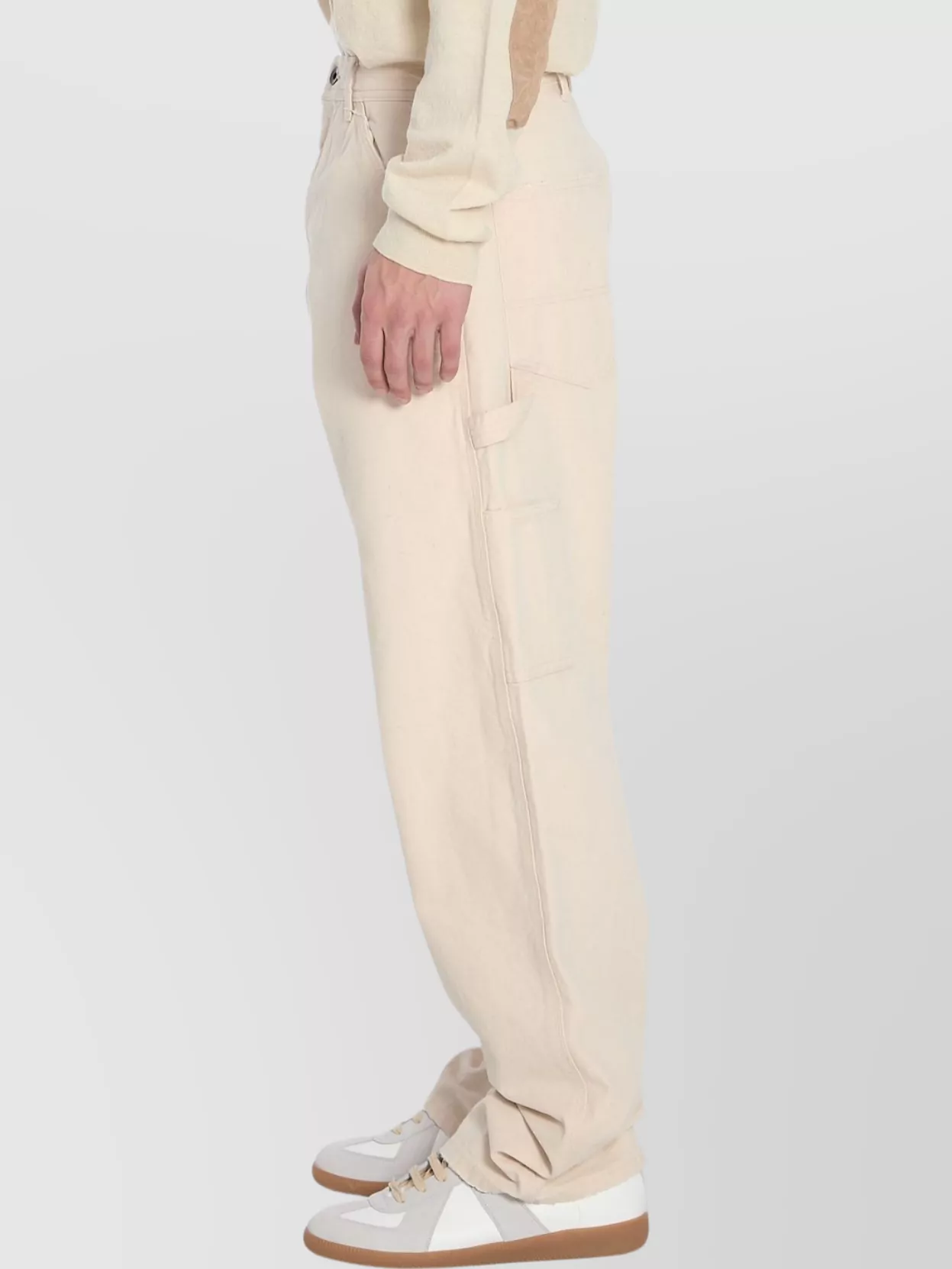 Maison Margiela Cargo Style Cotton Jeans With Distressed Hems