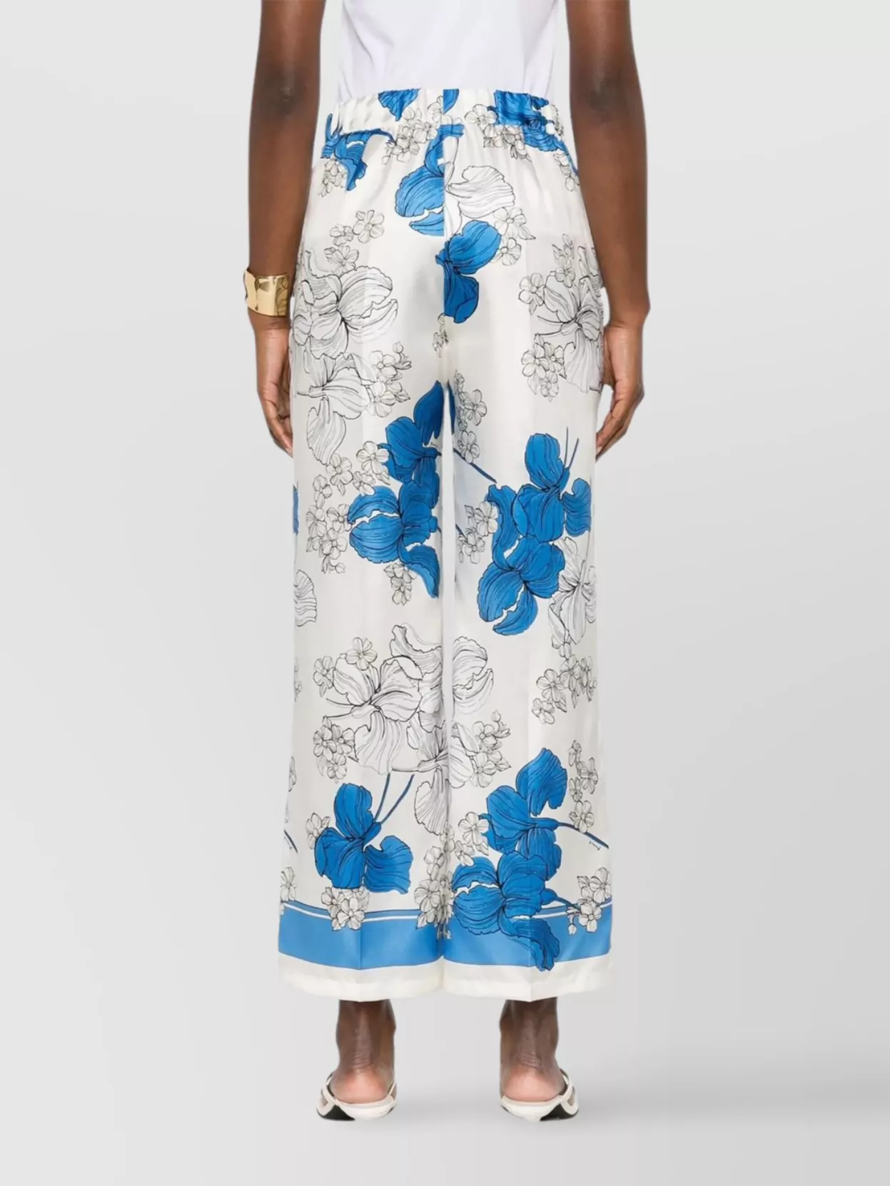 Parosh Floral Print Wide Leg Trousers With Pockets