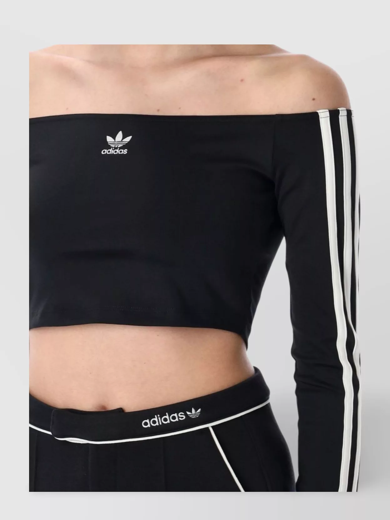 Adidas Originals Shoulder Stripe Ls Cropped Top