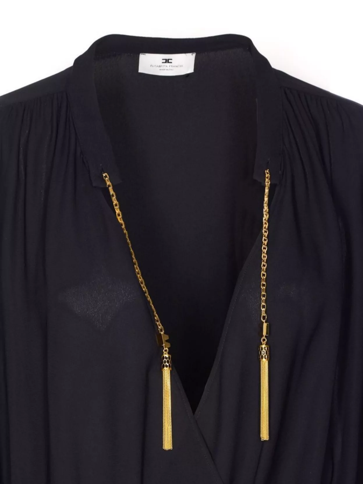 Elisabetta Franchi Bodysuit Style With Gold Chain Detail