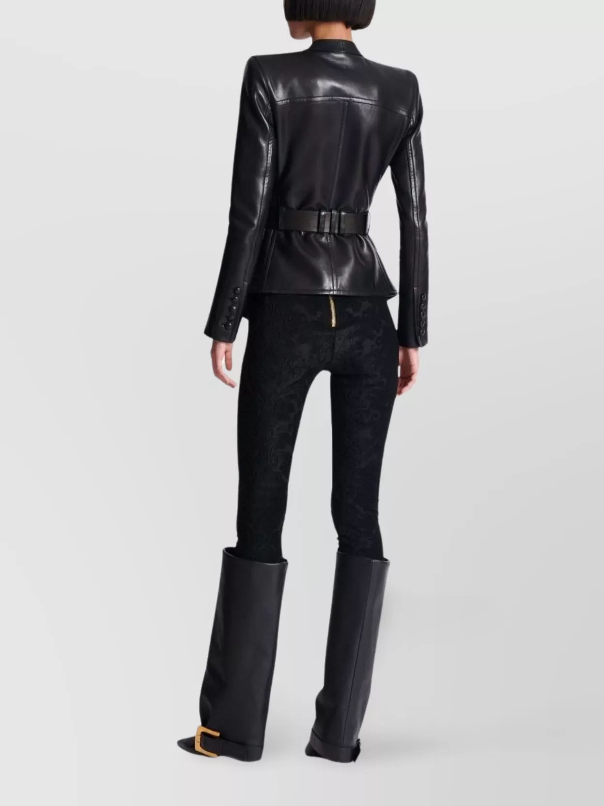 Balmain Belted Buttoned Blazer Pockets