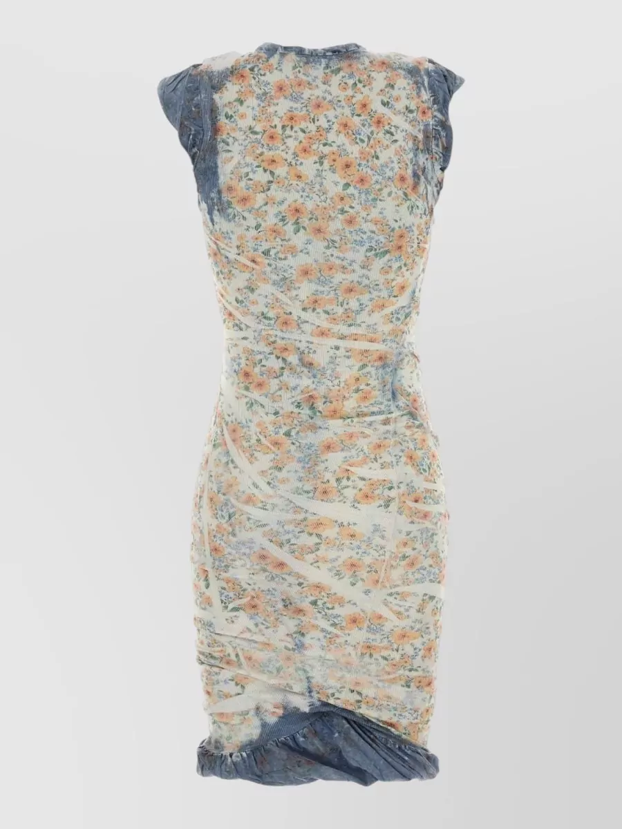 Diesel Printed Draped Mini Dress