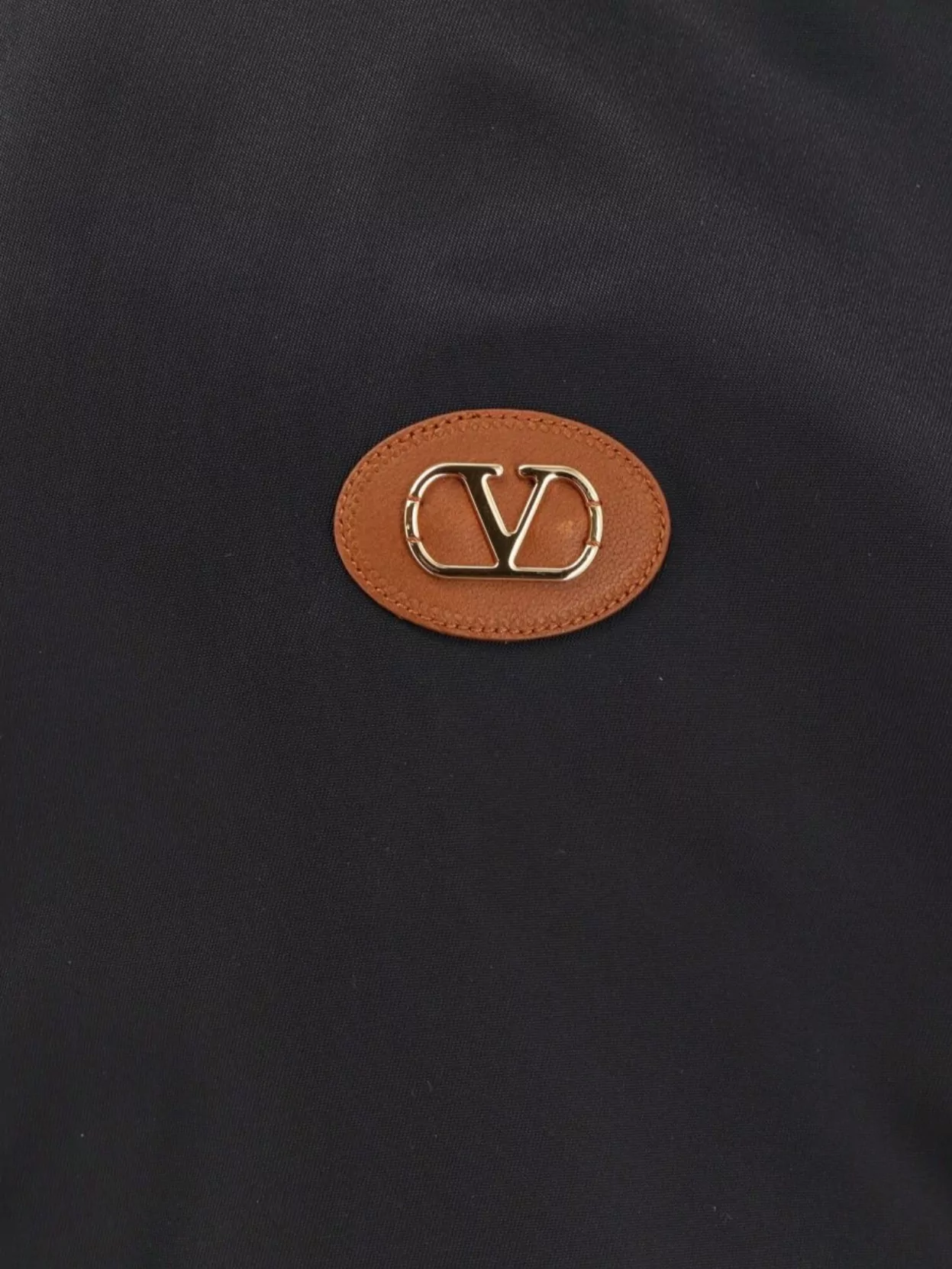 Valentino Nylon Bomber With Leather Patch And Vlogo Detail