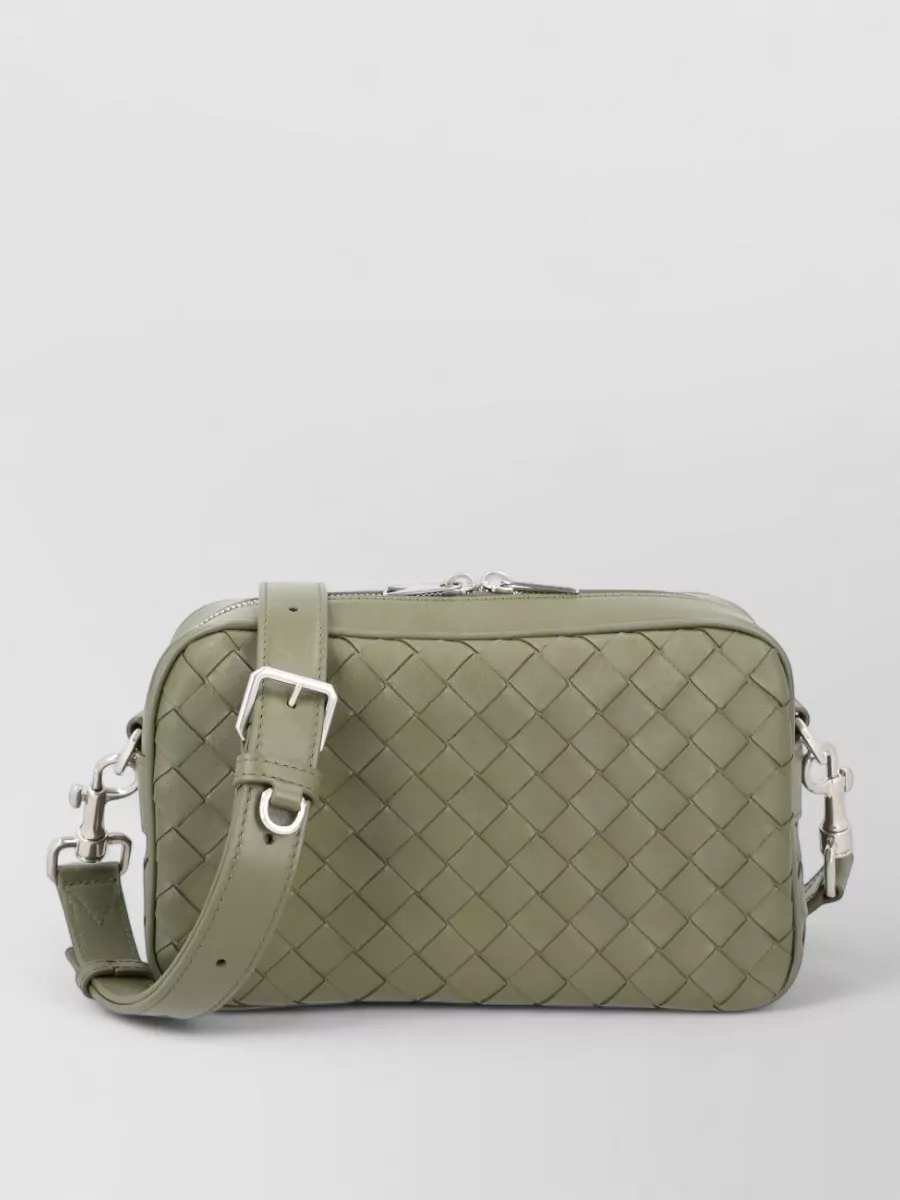Bottega Veneta leather small braided crossbody bag