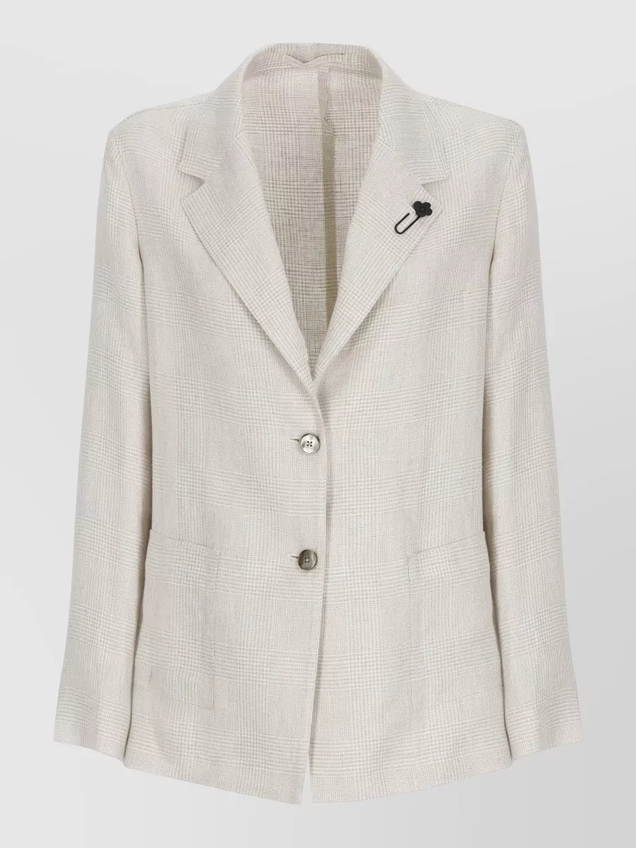 Lardini Linen Single-Breasted Blazer