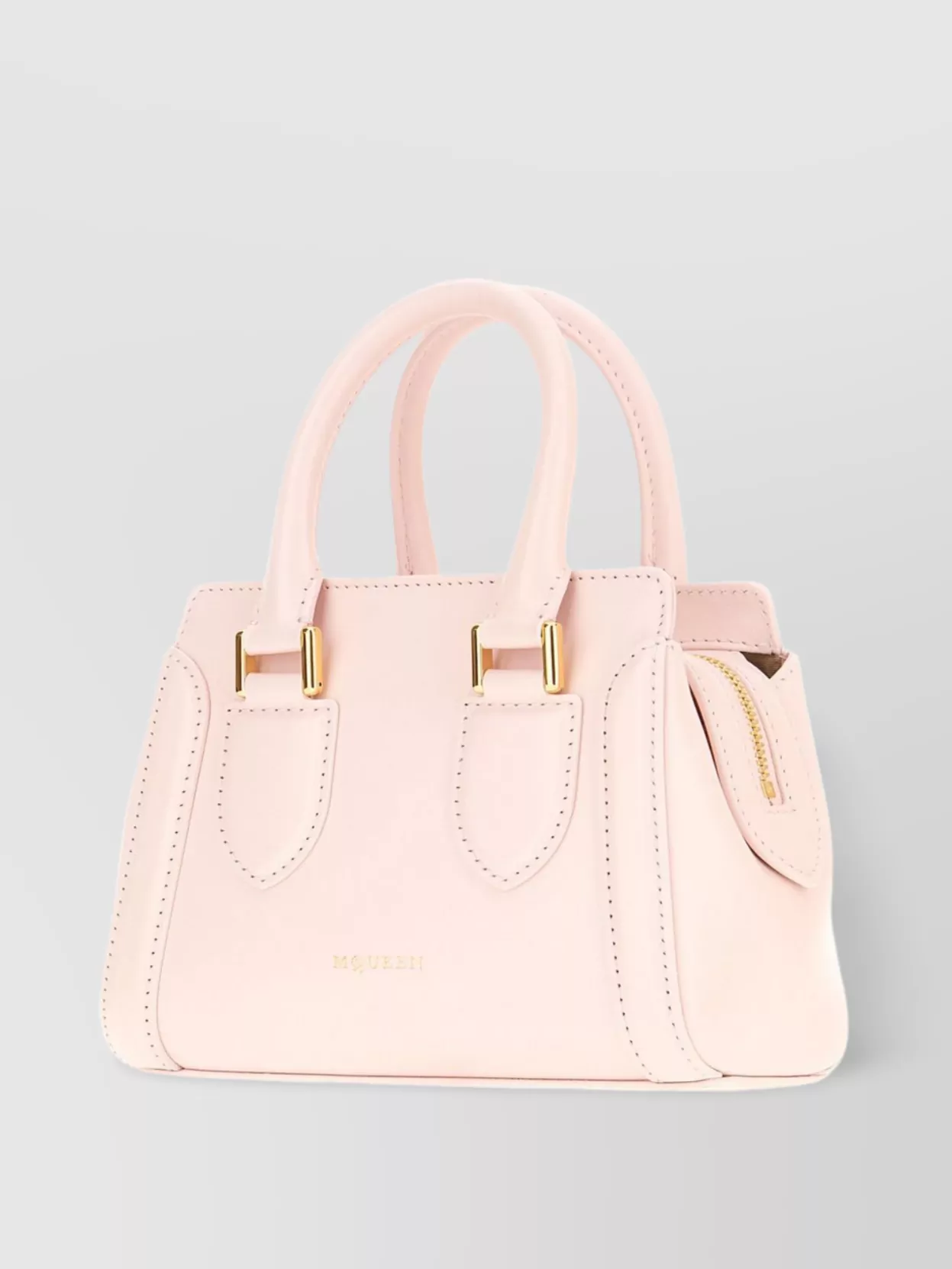 Alexander Mcqueen Structured Leather Tote Bag With Top Handles