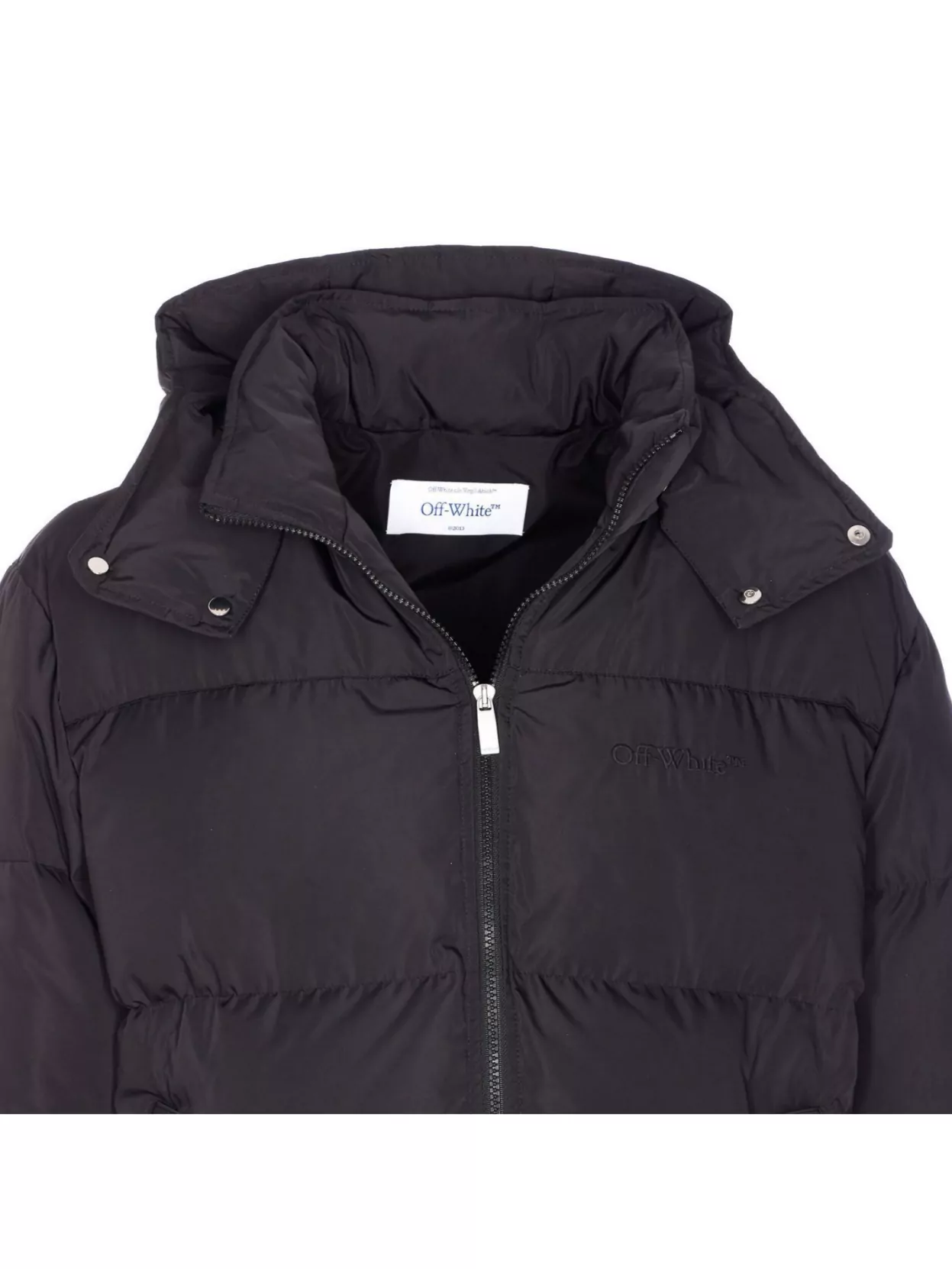 Off-White Hooded Padded Quilted Jacket Pockets