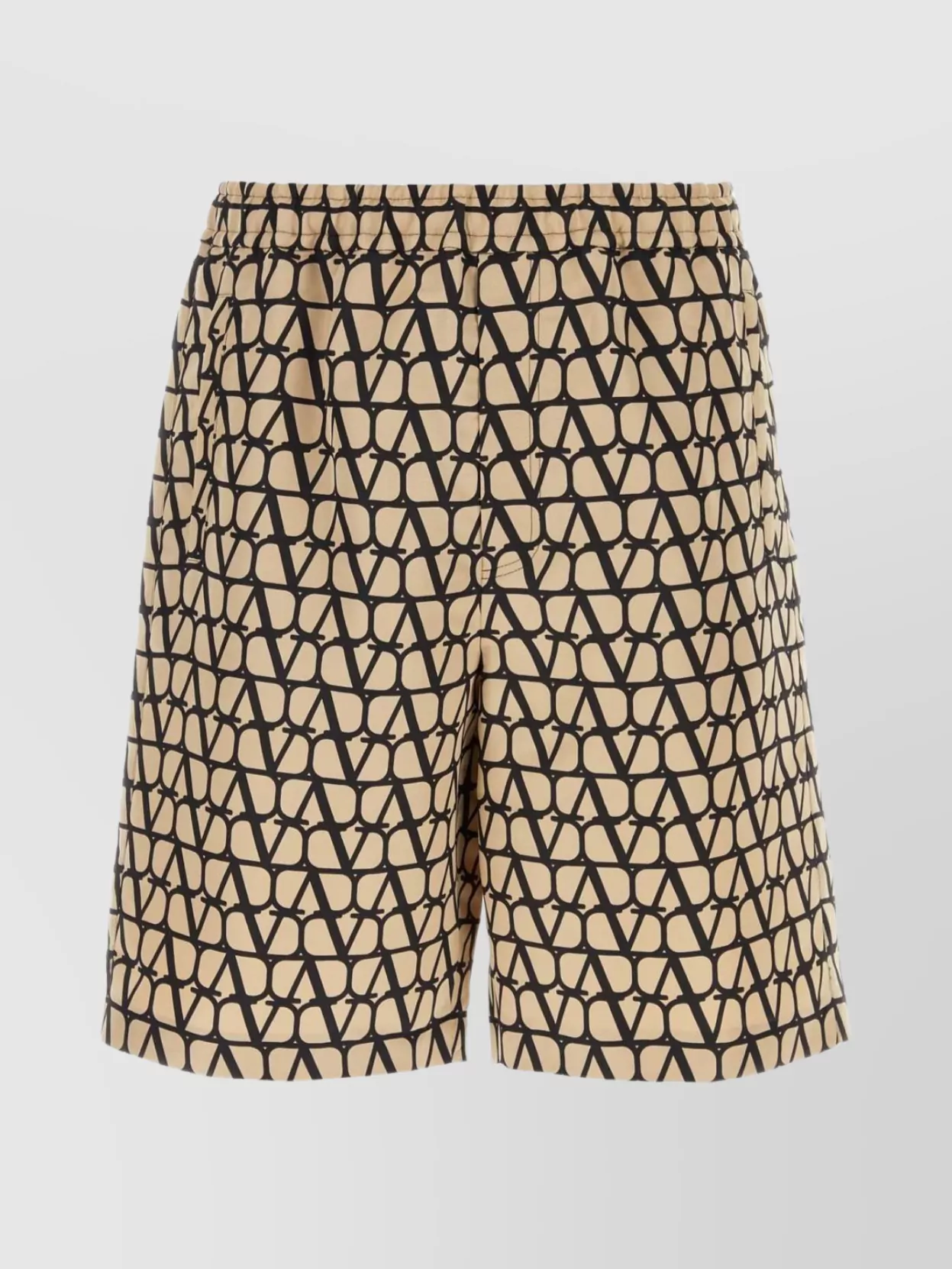 Shop Valentino Bermuda Shorts In Silk With Printed Pattern