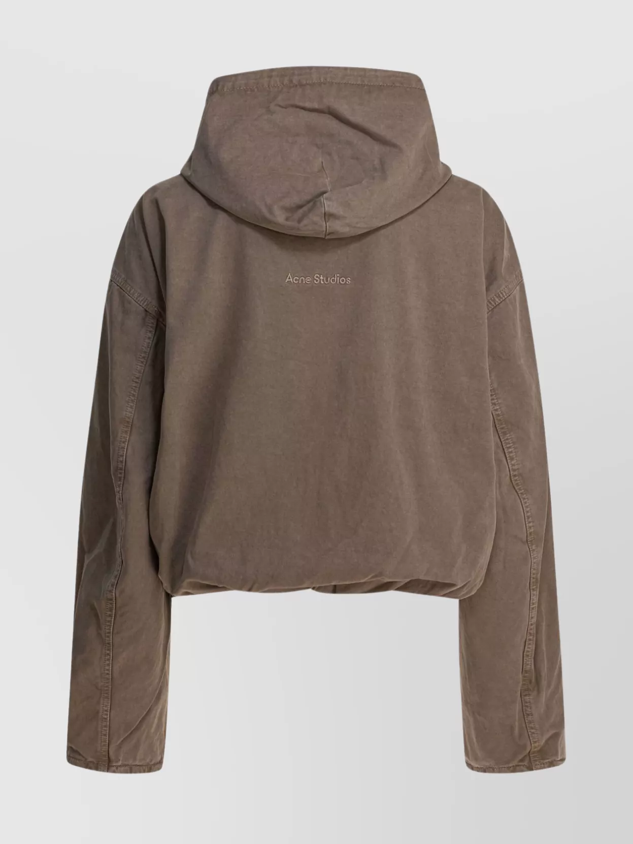 Acne Studios Hooded Long Sleeve Jacket Front Pockets In Brown