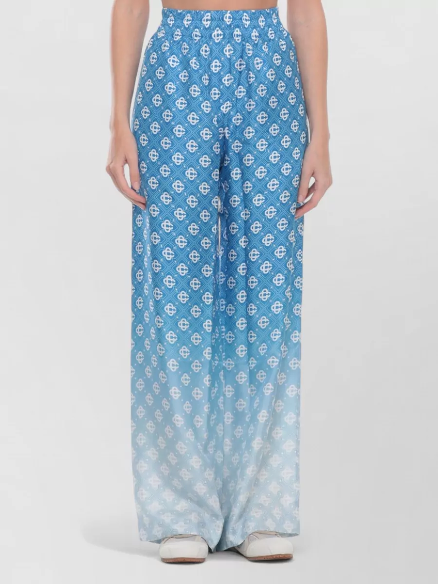 Casablanca Silk Printed Straight-Leg Trousers