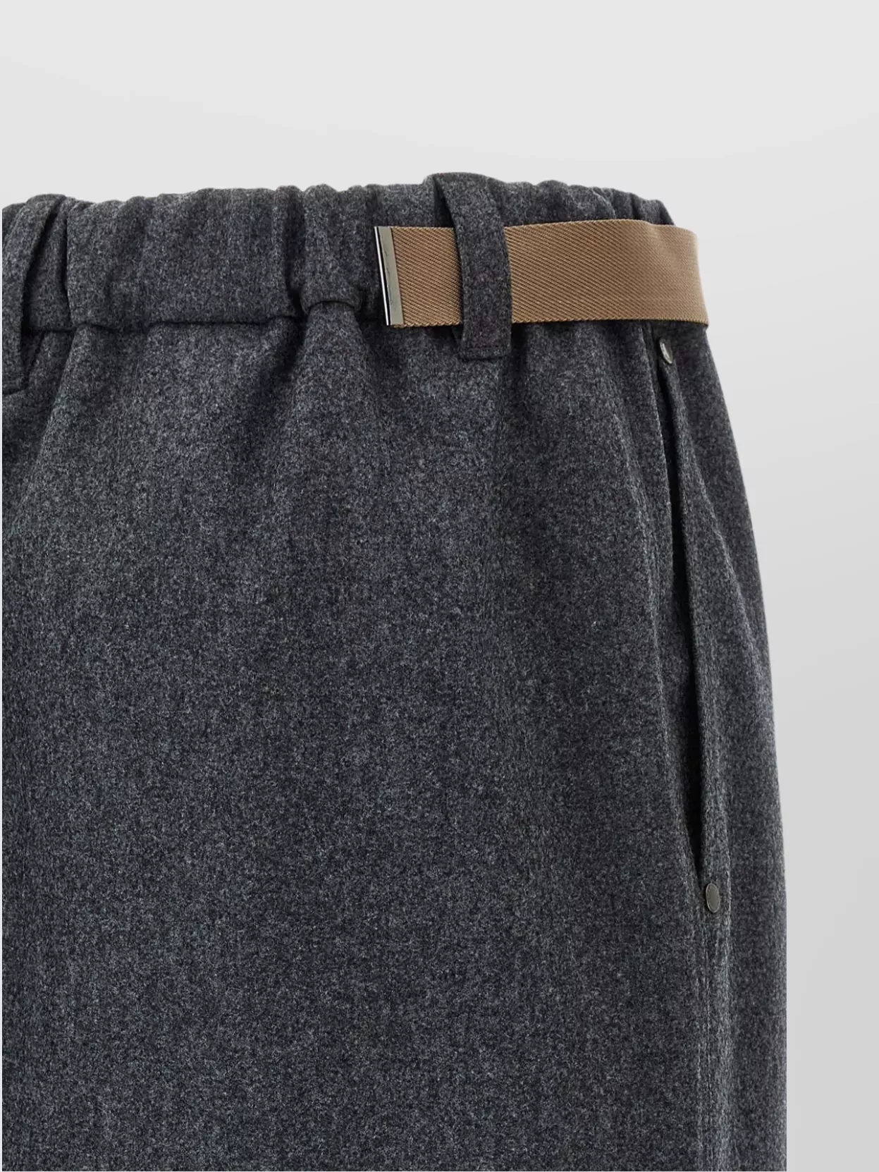 Brunello Cucinelli Wool Wrap Skirt Belted Waist