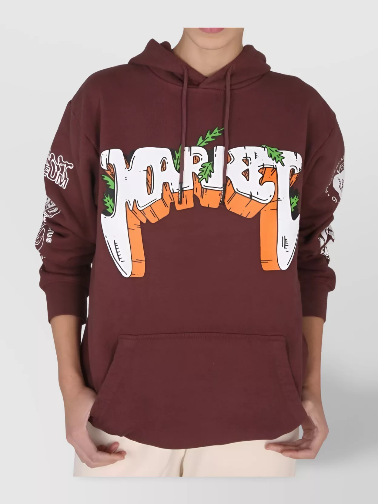 Market Graphic Hooded Kangaroo Pocket Sweatshirt