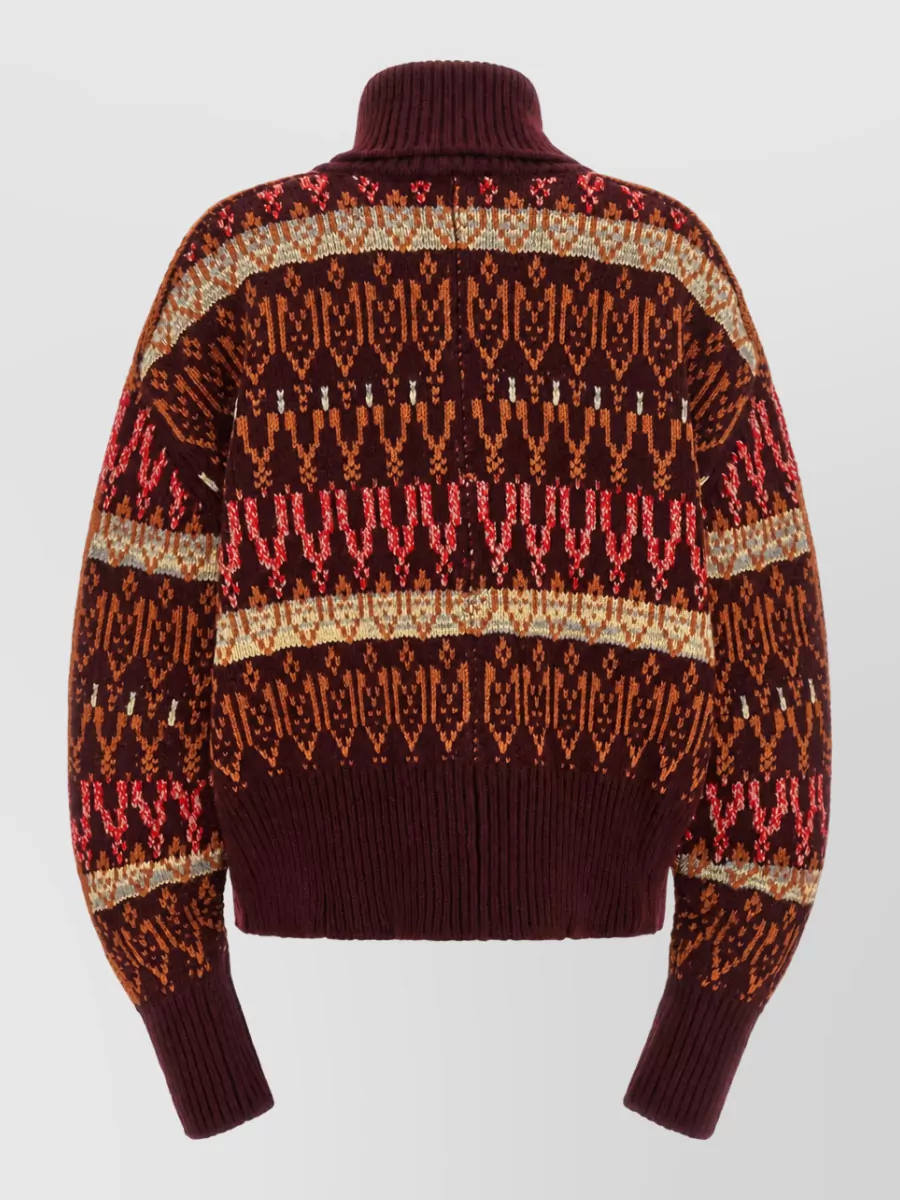 Dries Van Noten Wool Cashmere Jacquard Cardigan
