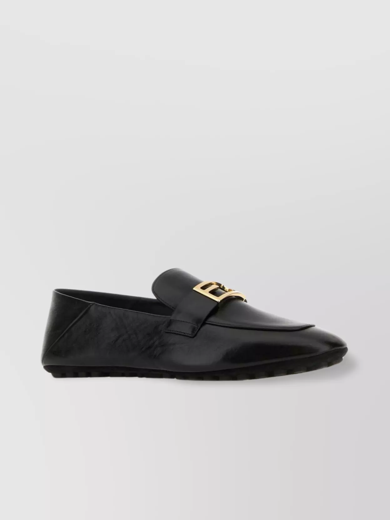 Shop Fendi Loafers Pointed Toe Metallic Accent