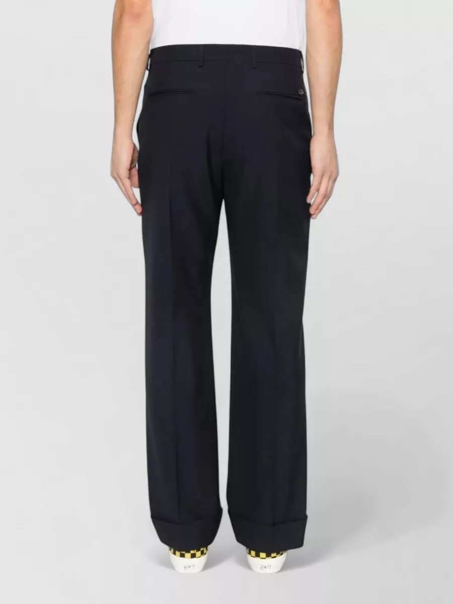 Valentino Garavani Tailored Trousers Belt Loops Pockets Cuffed Hem