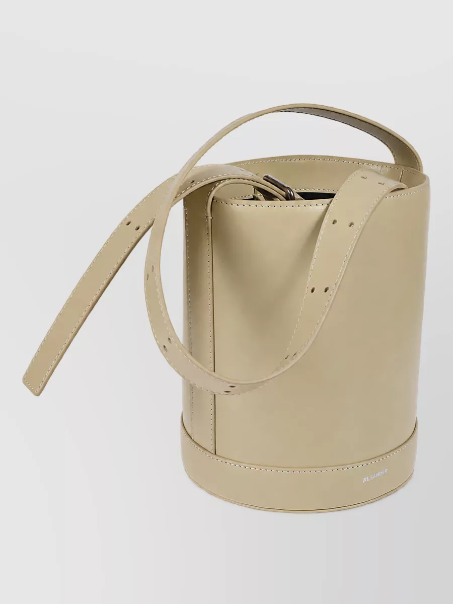 Jil Sander Cannolo Bucket Leather Bucket Bag