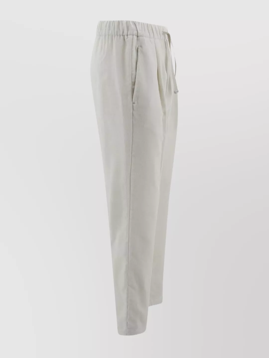 Herno Velvet Trousers With Relaxed Fit And Hip Pockets In Neutral