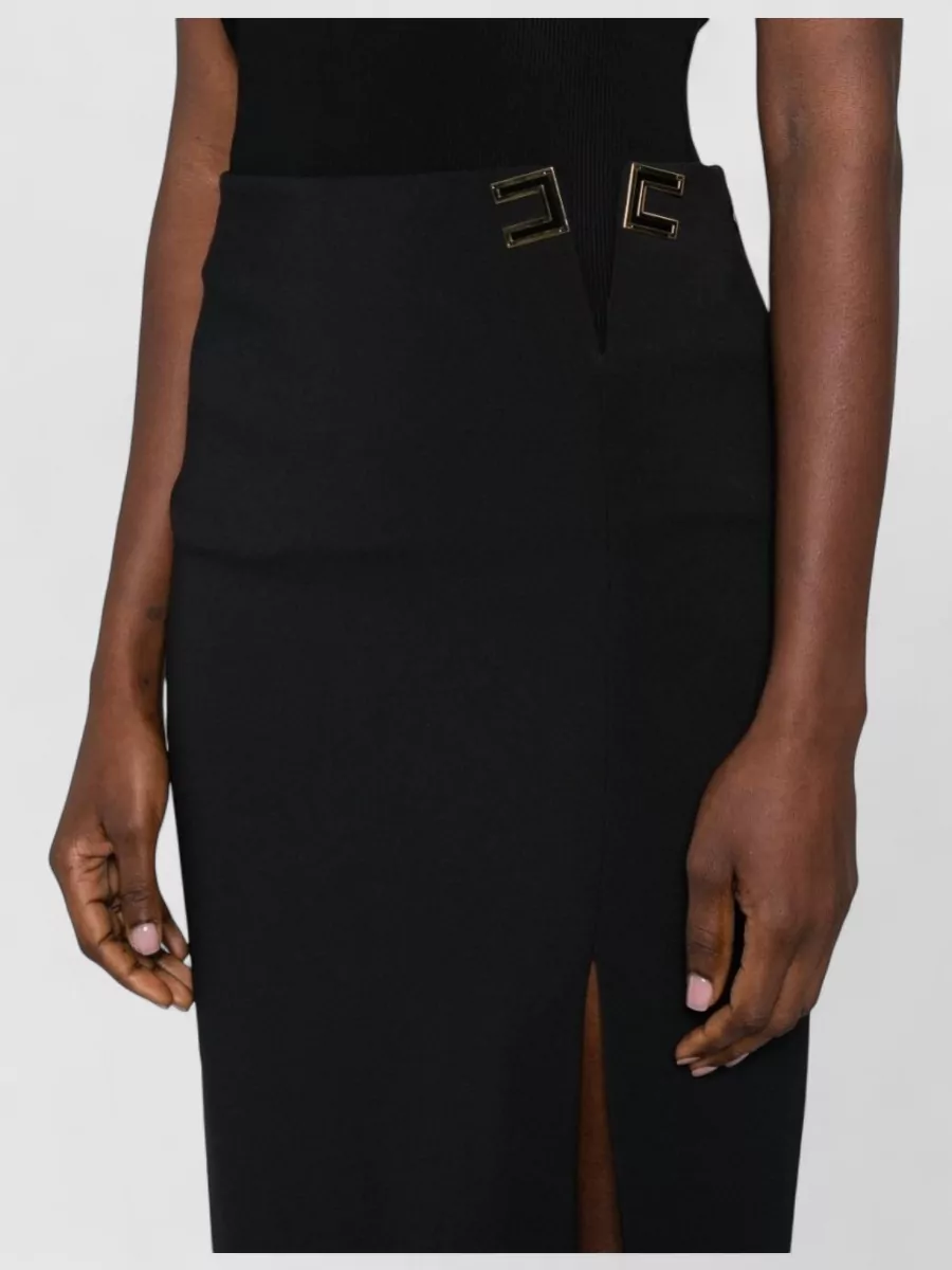 Elisabetta Franchi High Waist Skirt Knee Length Slit