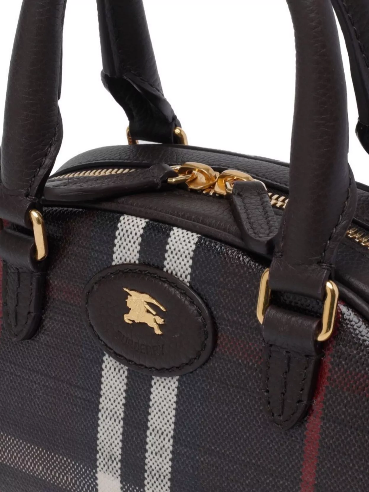 Burberry Mini Bowling Bag Check Pattern