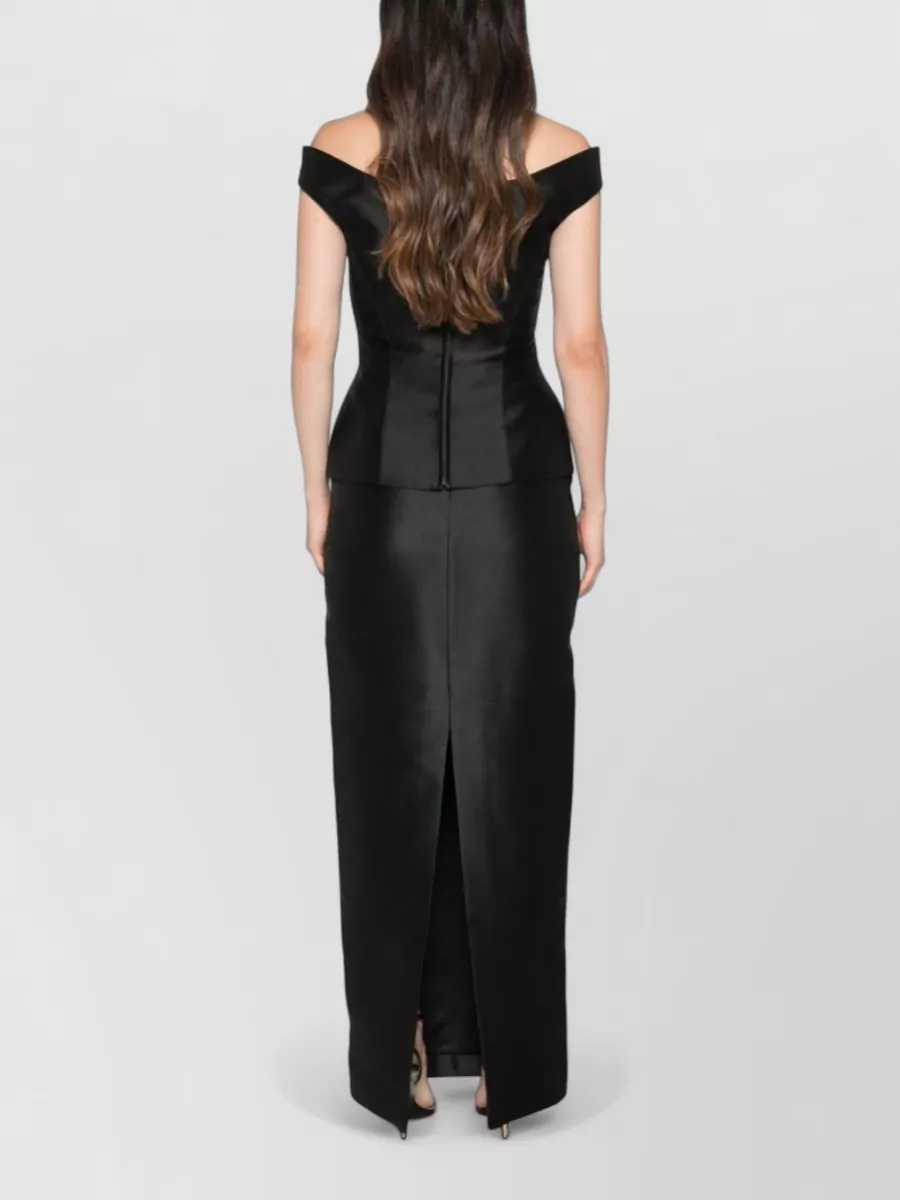 Solace London Off-Shoulder Peplum Maxi Dress