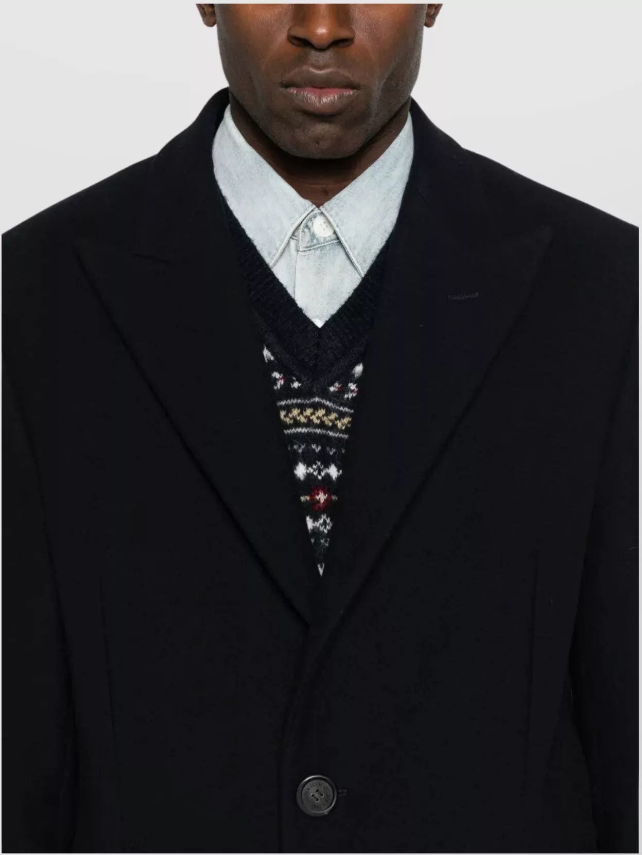 Golden Goose Long Wool Daster Coat With Notch Lapels