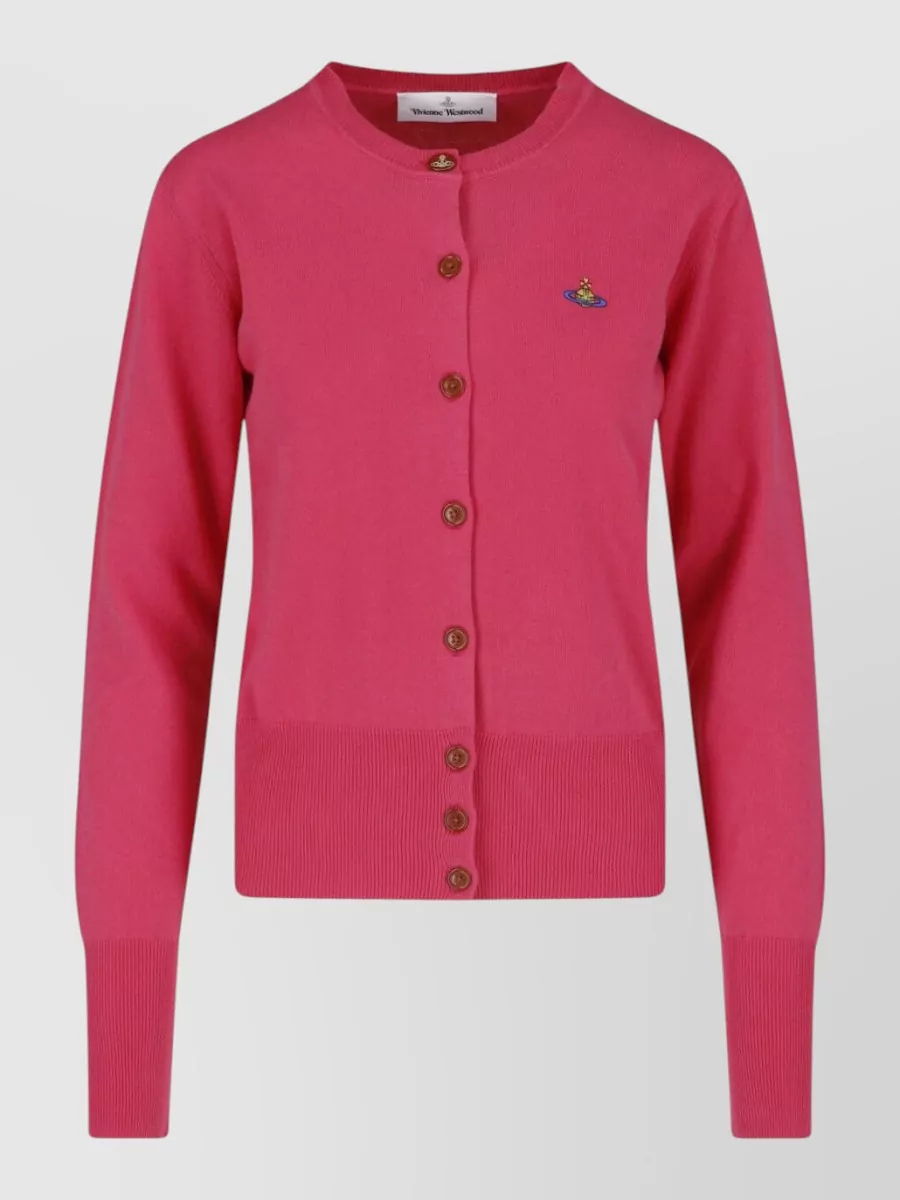 Vivienne Westwood Cashmere-blend ribbed long-sleeve crewneck cardigan
