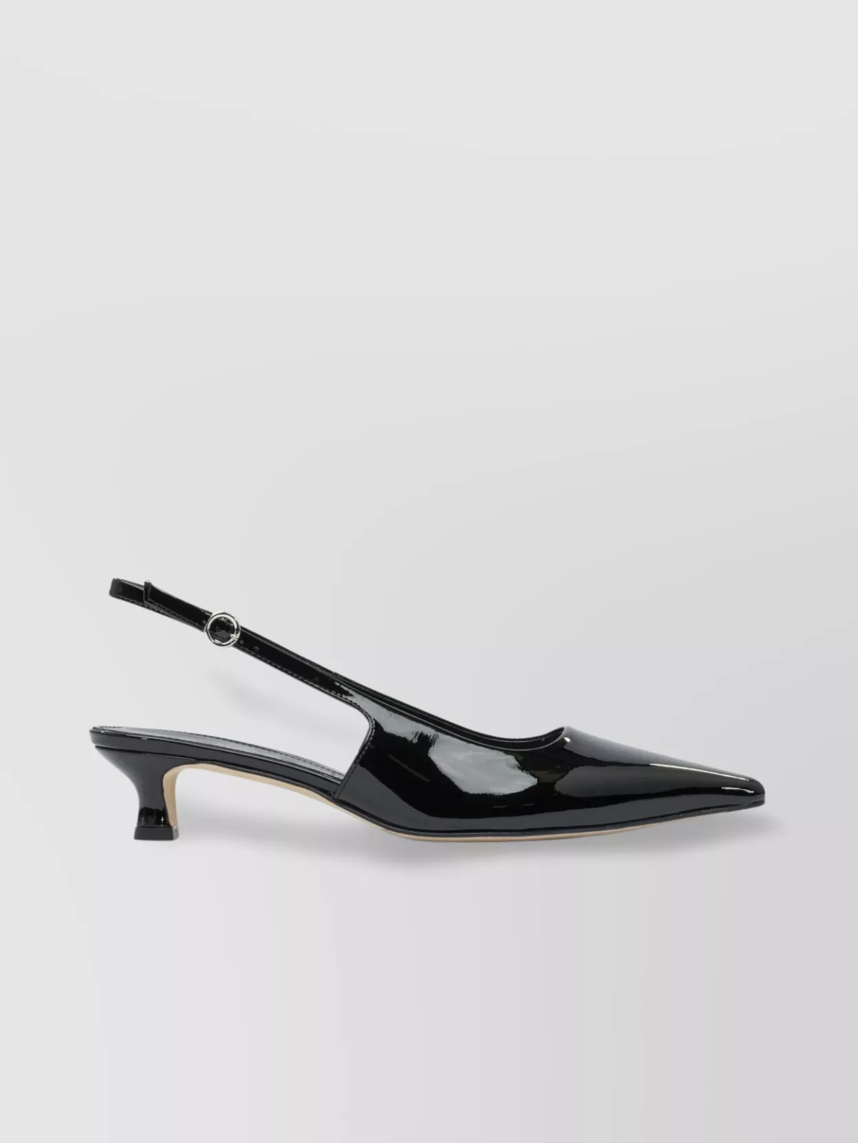 Aeyde Pointed Toe Kitten Heel Pumps With Patent Finish