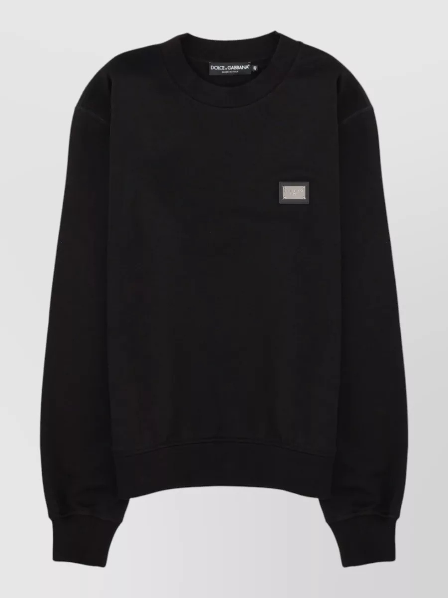 Dolce&Gabbana cotton logo patch crewneck sweatshirt
