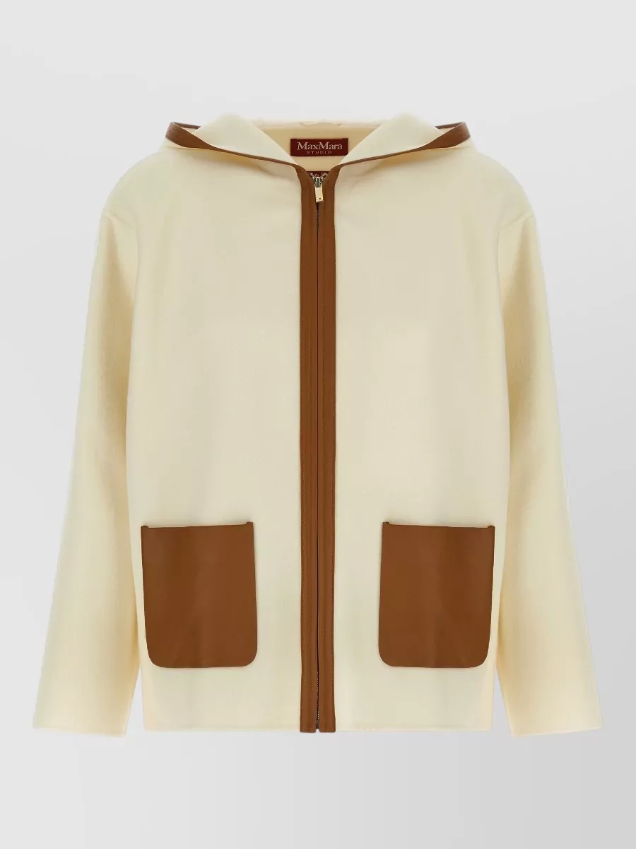 S Max Mara cashmere wool silk hooded coat