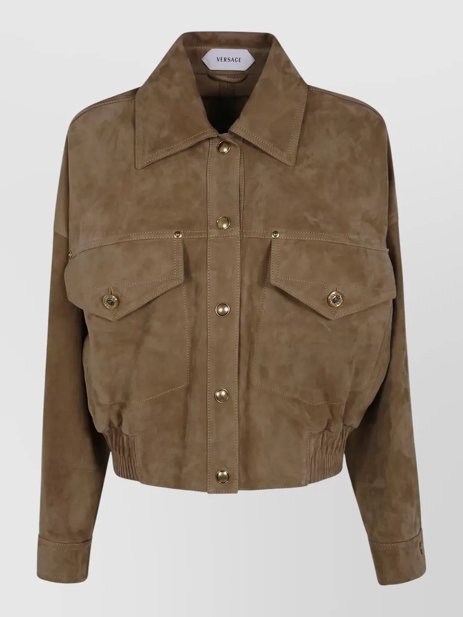 Versace suede oversized blouson jacket