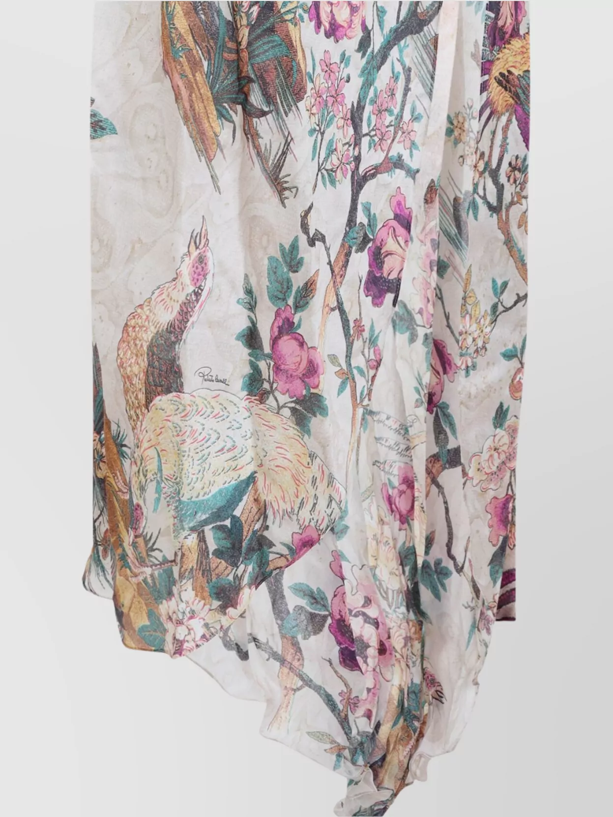 Roberto Cavalli Silk Floral Print Halter-Neck Dress