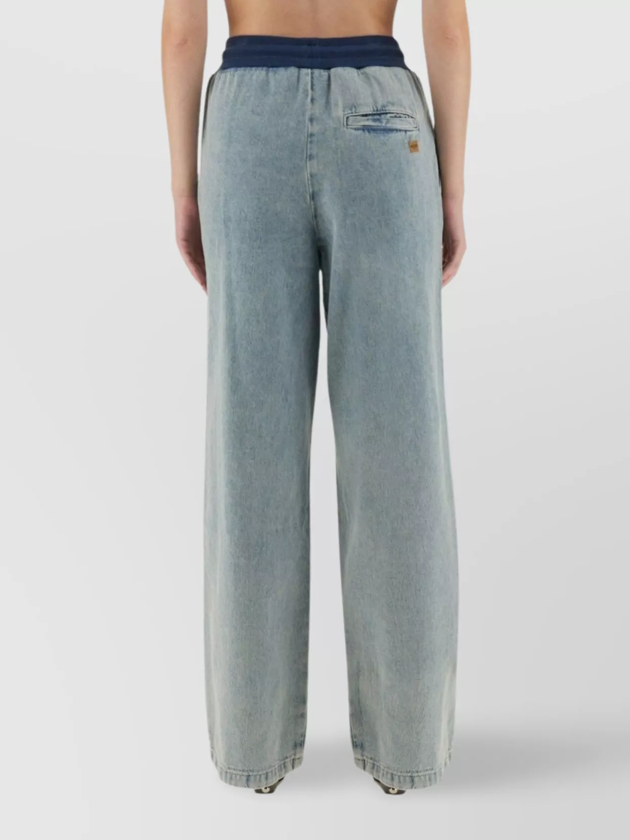 Moschino Wide Leg Trousers Distressed Detail