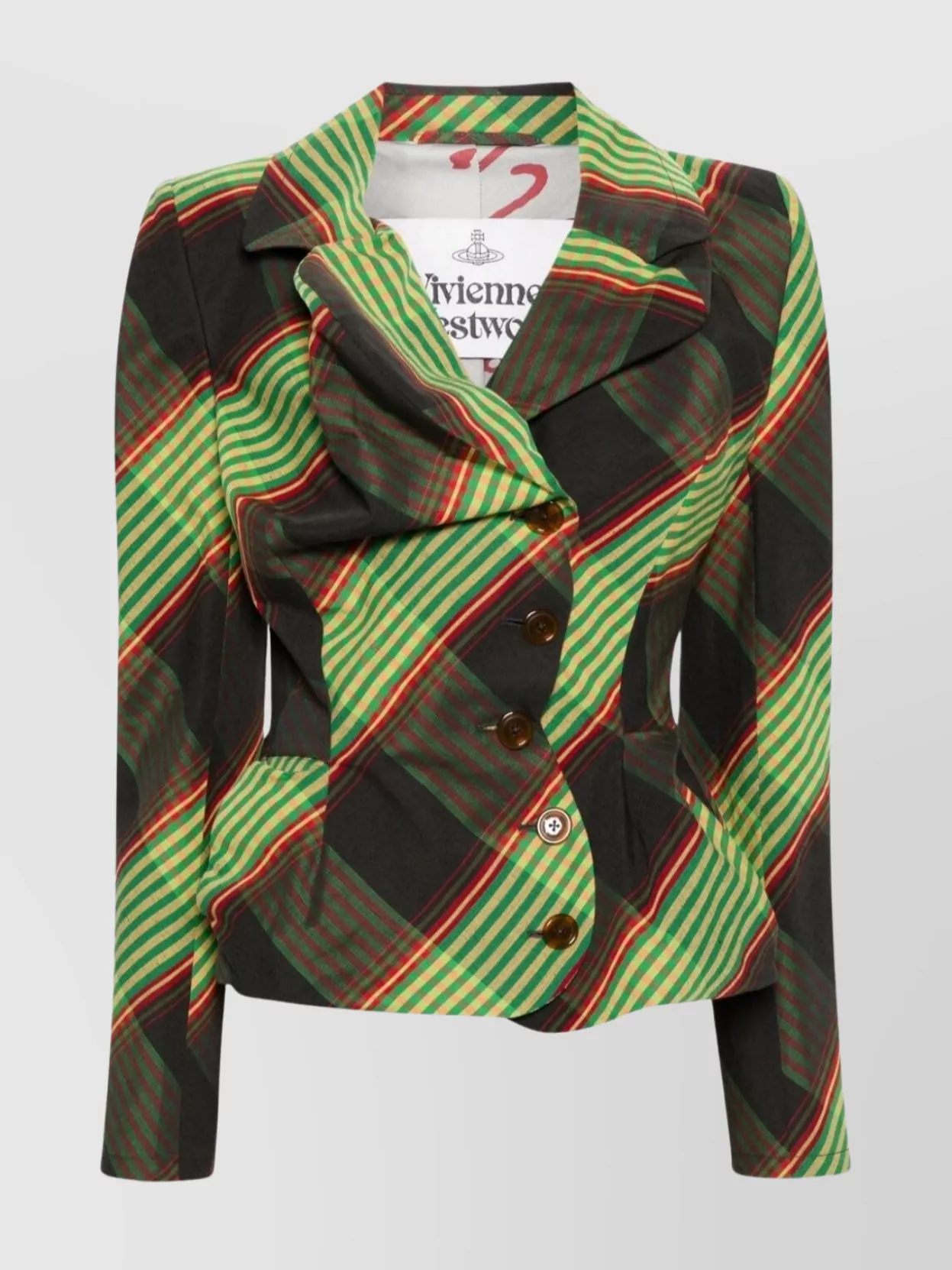 Shop Vivienne Westwood Tailored Draped Check Blazer