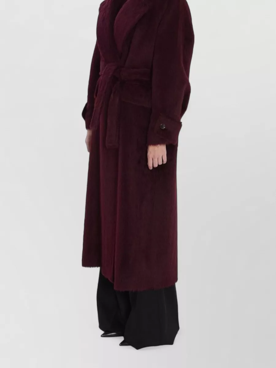 Max Mara Long Alpaca Wool Coat Belted Waist